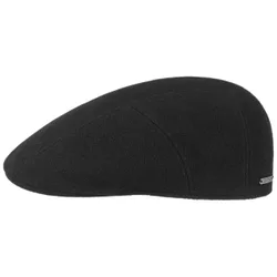 Reid Wool Flat Cap with Cashmere by - black - Size: M (56-57 cm)