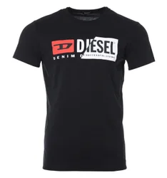 Mens T-Diego Cuty Logo T-Shirt - Black Cotton Jersey - Size Medium