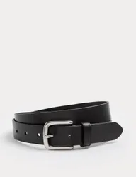 M&S Slim Leather Belt Black male