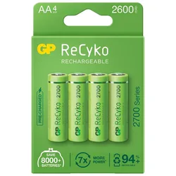 Batterie Ricaricabili Recyko Lr06 2600mah Aaa Unità Green One Size
