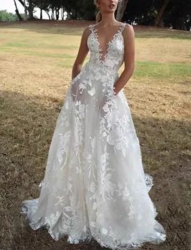 A new elegant and puffy lace white halter dress - Aliexpress - FashionsVida