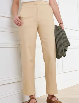 Women's Ankle Grazer Chino Trouser in Light Sand Size: 14S - Light Sand - Size: 14S - Cotton Traders - FashionsVida