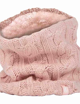 Womens Ladies Cable Knit Winter Fleece Lined Thermal Neck Warmer - Off-White - One Size - Heat Holders - FashionsVida