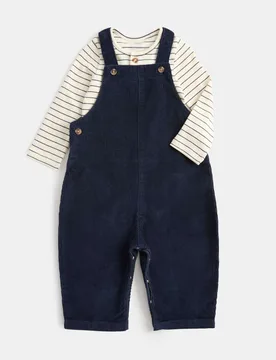 Pure Cotton Patterned Dungarees Navy male - M&S - FashionsVida
