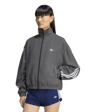 Checks Donna - Top da pista Nero - Taglia XL (46-48) - Twill di Cotone XL (46-48) - Adidas - FashionsVida