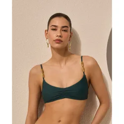 Top de bikini liso de mujer
