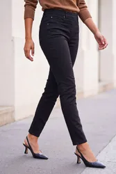 Women's Petite Stretch Denim Elastic Waist Jegging Pants in Black Size: 18 - Black - Size: 18