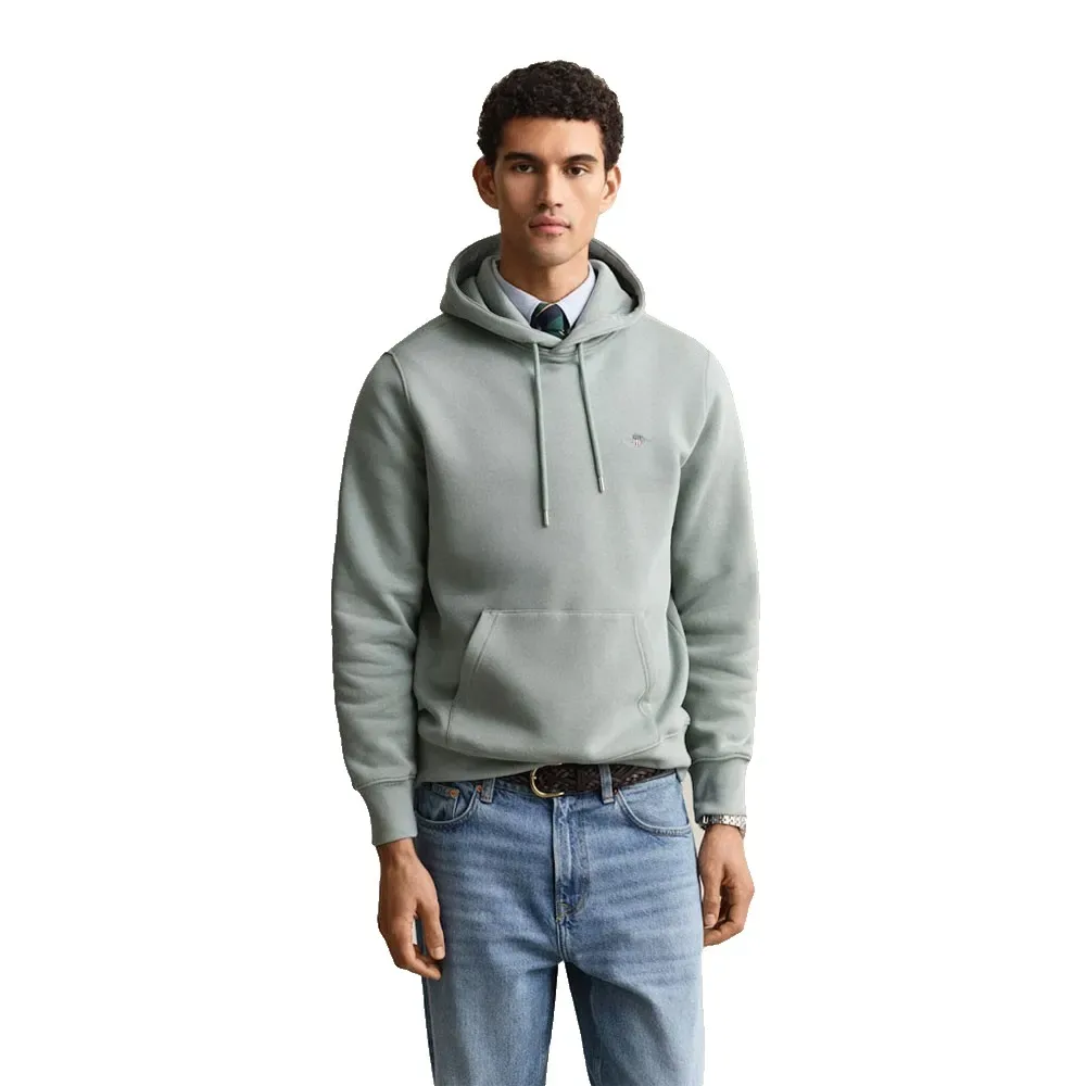 Sweat à Capuche Reg Shield Ceramic Grey M - Gant - FashionsVida