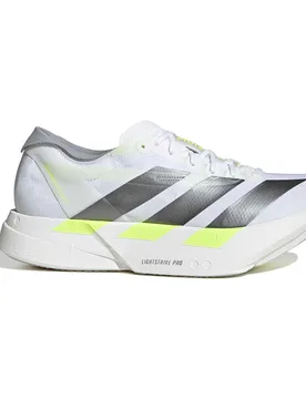 Adizero Adios Pro 4 Running Shoes Ftwr White / Iron Metallic / Solar Yellow UK 9.5 Men - Adidas - FashionsVida