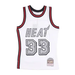 Canotta Basket Uomo Nba Cracked Cement Swingman Jersey Hardwood Classics No 33 Alonzo Mourning Miahea White
