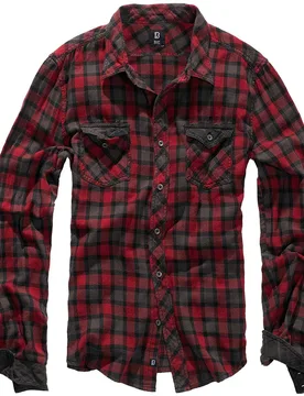 Langarmhemd - Duncan - S bis 5XL - für Männer - Größe 5XL - rot/grau - Männer - male - Brandit - FashionsVida