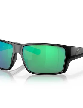 Reefton Pro Mirrored Polarized Sunglasses Matte Black Green Mirror 580G/CAT2 Women - Costa - FashionsVida