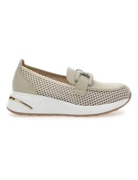 Mocassini Beige con Tomaia Traforata H82232LF14 39 - MIO TEMPO - FashionsVida
