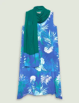 Abito con stola donna blu-verde - LUISA VIOLA - FashionsVida