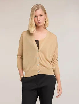 Cárdigan de mujer en mezcla de viscosa lurex modelo over - Motivi - FashionsVida