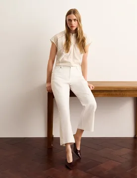 Pantalón ancho de mujer con bordado lateral - Lloyd's - FashionsVida