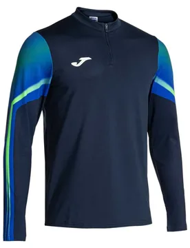 Felpa Con Mezza Zip Elite Xi Navy / Fluor Green XL - Joma - FashionsVida