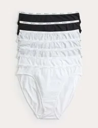 Pack Cotton Rich High Leg Knickers Grey Mix female