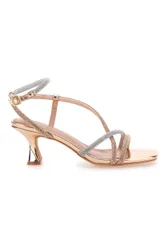 Sandali oro rosa con strass e cinturino alla caviglia 1613 36