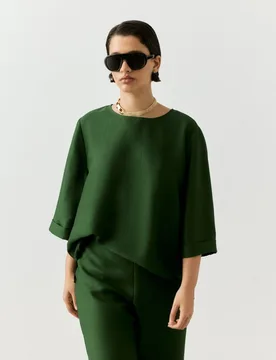 Blusa de mujer de manga corta y jacquard - Couchel - FashionsVida