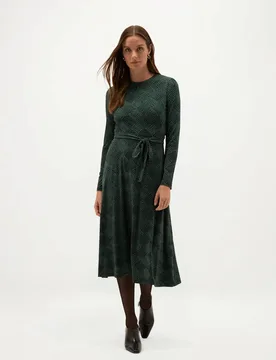 Jersey Geometric Midi Skater Dress Black Mix female - Hobbs - FashionsVida