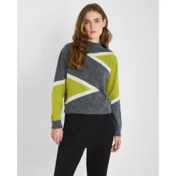 Jersey de mujer corto con cuello perkins