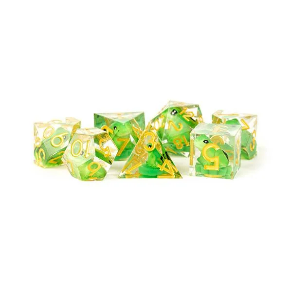 Fanroll - Handcrafted Sharp Edge Resin Dice Set: Frog (16mm) - FanRoll Dice - FashionsVida
