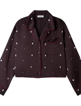 Camisa de mujer de estilo pijama bordada con perlas y strass - sandro - FashionsVida