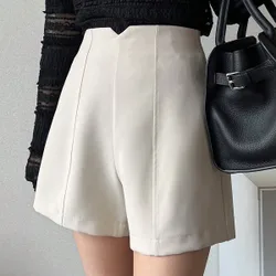 Pantalones cortos de mujer de unicolor, versátiles y de uso diario XXL