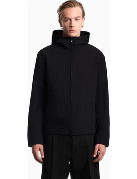 Cazadora de hombre en seersucker con capucha - Emporio Armani - FashionsVida