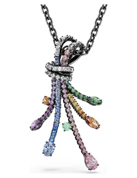 Pendente e spilla Matrix, Taglio misto, Bouquet, Multicolore, Placcato rutenio OS - Swarovski - FashionsVida
