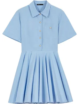 Vestido camisero corto acampanado de algodón - Maje - FashionsVida