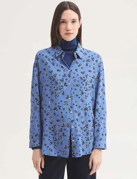 Camisa de mujer 100% algodón con estampado geométrico - Nice Things - FashionsVida