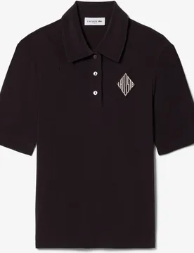 Polo de mujer bordado de corte ajustado de manga corta - Lacoste - FashionsVida