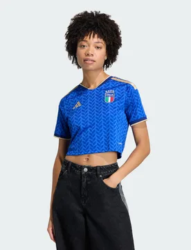 Maglia Home Cropped Italia 26 XL Bold Blue - Adidas - FashionsVida