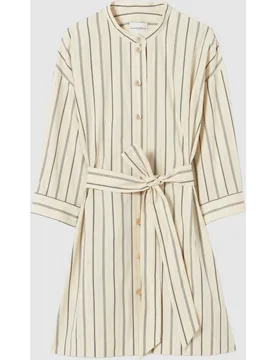 Vestido corto camisero de algodón entallado - CLAUDIE PIERLOT - FashionsVida
