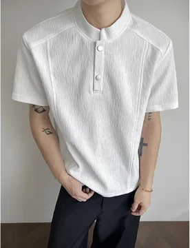 Summer Men's Fashion Casual Henley Neck Short-Sleeve T-Shirt - Aliexpress - FashionsVida