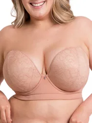 Womens Hey Girls Superplunge Strapless Bra - Beige Polyamide - Size 38hh