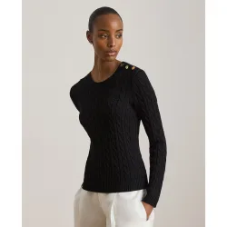 Jersey de mujer de algodón con ribete de botones