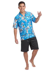 Hawaiitourist-Kostüm Urlauber-Kostüm blau-bunt