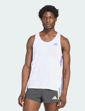 Canotta Running Adizero XL White / Solar Purple - Adidas - FashionsVida
