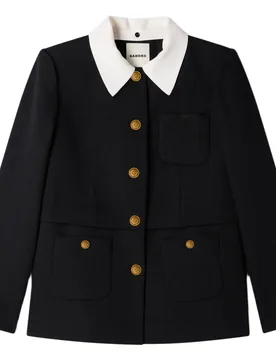 Chaqueta de mujer 100% lana con cuello desmontable - sandro - FashionsVida