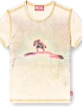 Camiseta de mujer de manga corta con estampado frontal - Diesel - FashionsVida