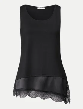 Top mit U-Boot Kragen Schwarz 38 - Street One - FashionsVida