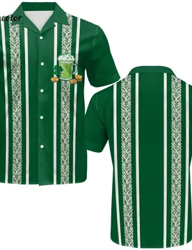 Men Shamrock Beer Print Polo Shirt Green St. Patrick's Day Tops Short Sleeve Button Up Shirts Summer Casual Party Beach Clothes - Aliexpress - FashionsVida