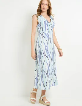 Women's Stripe Jersey Wrap Maxi Dress in Blue Size: 12 - Blue - Size: 12 - Wallis - FashionsVida