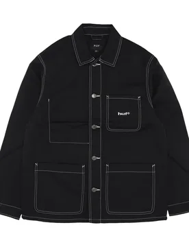 Giacca Workwear Uomo Contrast Nylon Chore Jacket Black - Huf - FashionsVida