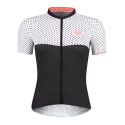 Maglia ciclismo donna POINT LADY bianco nero