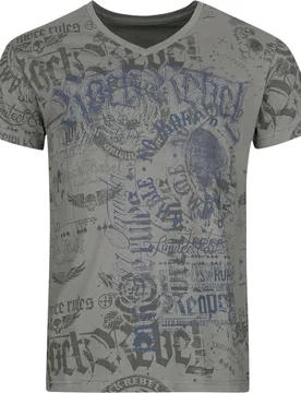 Rock T-Shirt - XL bis XXL - für Männer - Größe XXL - grau - Männer - male - Rock Rebel by EMP - FashionsVida