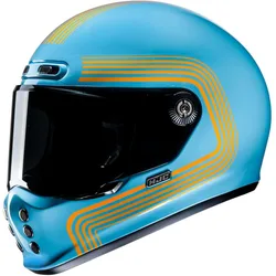 Casco Moto Integrale V10 FONI MC27 Azzurro Arancio taglia 2XL